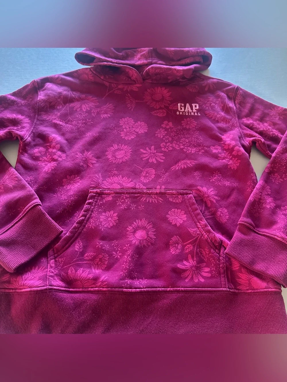 GAP Kids Floral Hoodie in Magenta